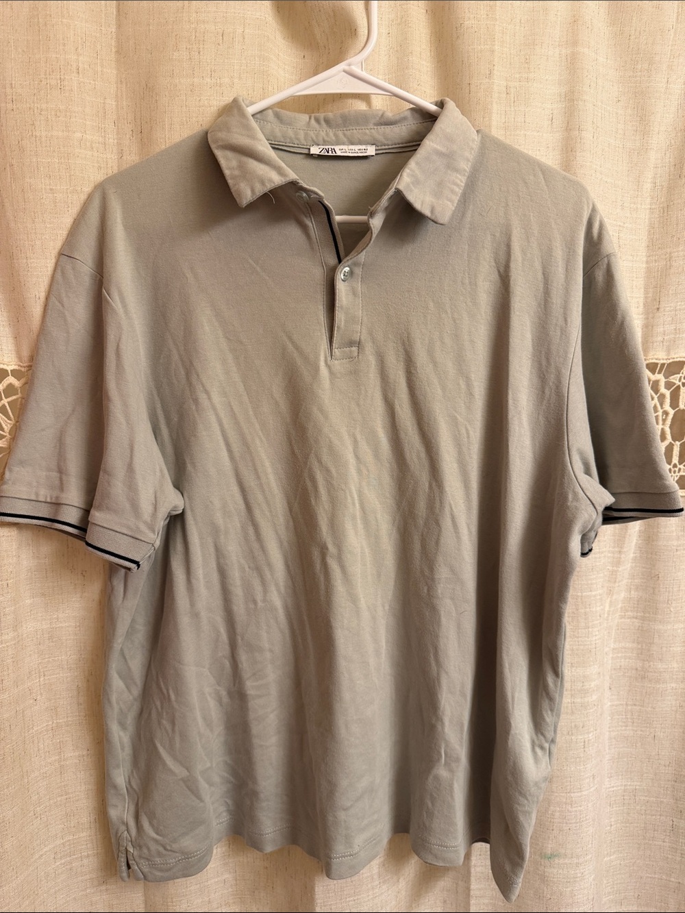 Zara Men’s Light Gray Polo L (medium best)